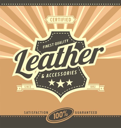 Leather work retro poster designのイラスト素材