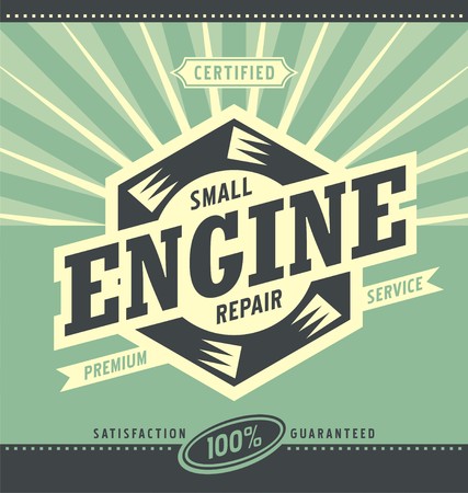 Small engine repair retro ad designのイラスト素材