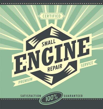 Small engine repair retro ad design