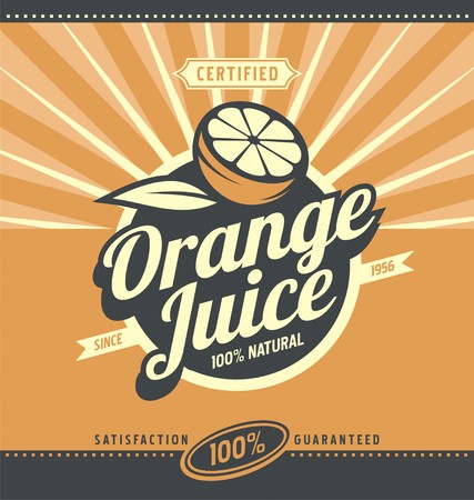 Orange juice retro ad conceptのイラスト素材