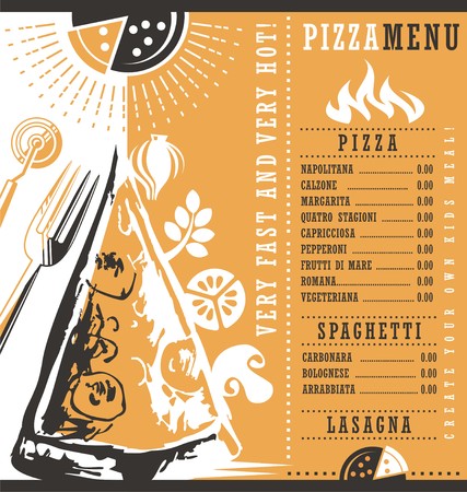 Pizzeria menu graphic design ideaのイラスト素材