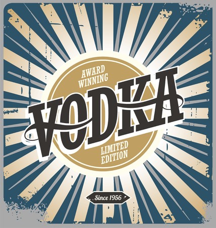 Vodka vintage tin signのイラスト素材