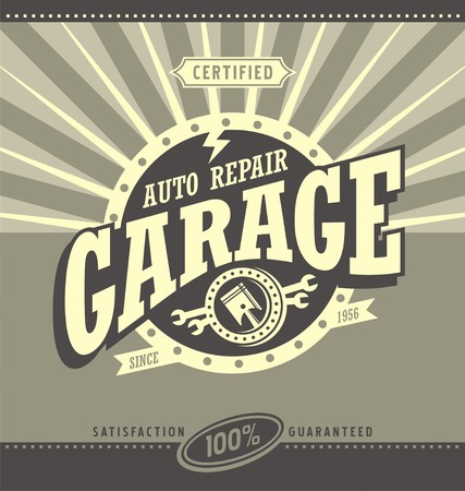 Classic garage retro banner design conceptのイラスト素材