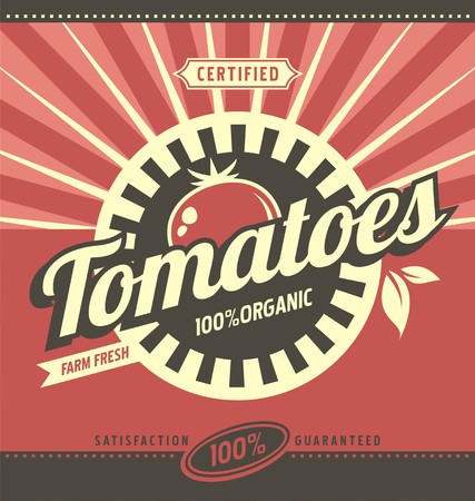 Tomatoes retro ad conceptのイラスト素材