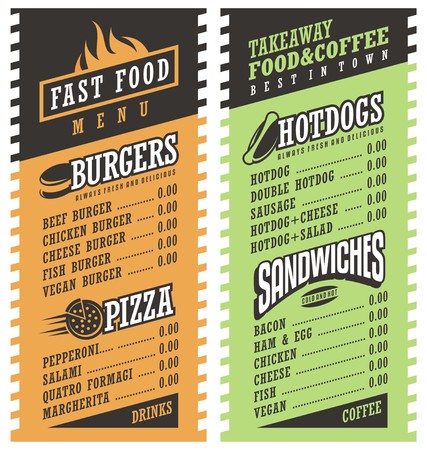 Fast food simple menu design templateのイラスト素材