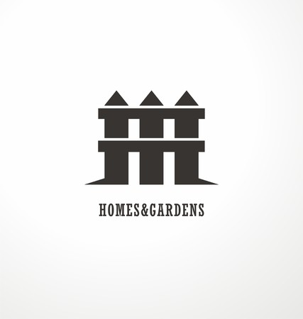 House shape made as a fence creative symbol conceptのイラスト素材