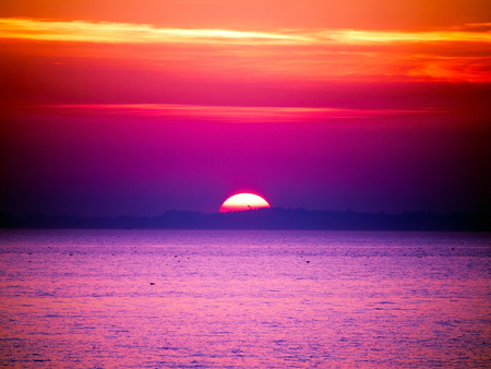 Evening beach sunsetの写真素材