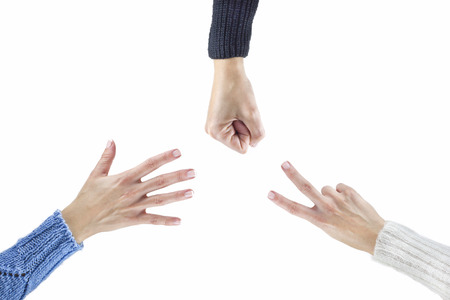 Paper scissors stoneの写真素材