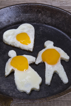 Valentines Day Fried Eggsの写真素材