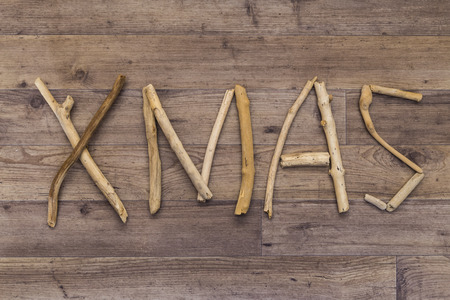 Xmas spelt with driftwoodの写真素材