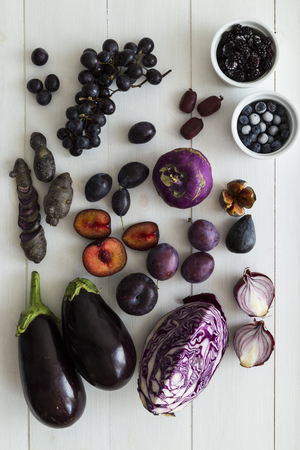 Purple fruit and veg selectionの写真素材