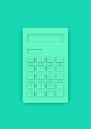 Calculator in minimalist style as concept for business accounting and educationの写真素材