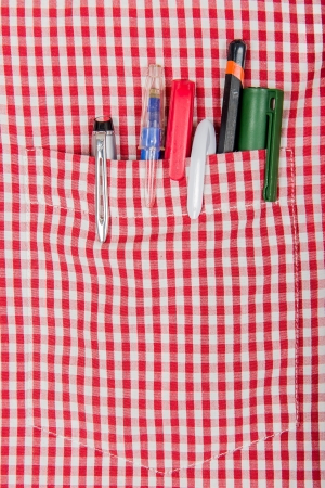 Checkered Shirt With Pens In Pocketの写真素材