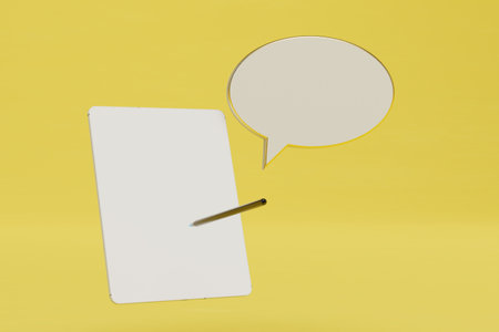 the concept of writing down an idea on paper. a cloud with an idea, a piece of paper and a pencil....