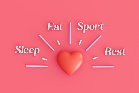 clock inside which the heart at the ends of the rhinestone inscriptions sleep, food, sports, rest....