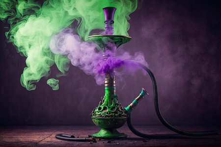 a hookah with smoke coming out of it and a hookah holder. ai generative.の素材