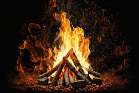 Campfire flames. ai generative.の素材