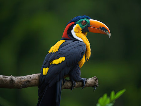 Toucan sitting on the branch in the forest. ai generative.の素材