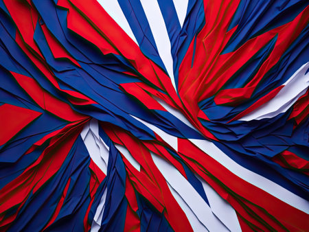 Abstract red white and blue patriotic background. ai generative.の素材