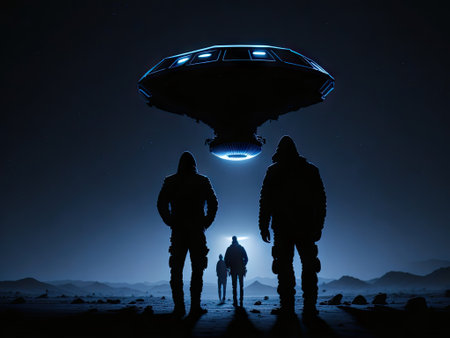UFO Phenomena Men Abducted. ai generative.の素材