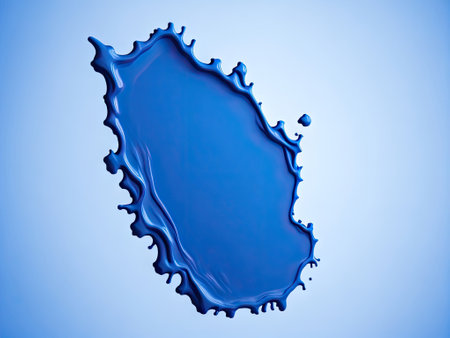 blot of blue paint on a blue background. ai generative.の素材