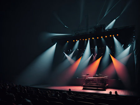 Theater setting with concert stage. ai generative.の素材