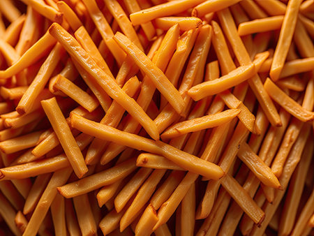 Close up of french fries background. ai generative.の素材