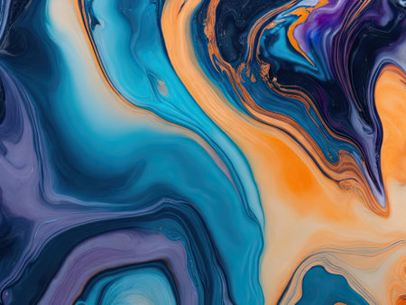 Acrylic texture with marble or ocean pattern, multi color background photo, ai generative.の素材