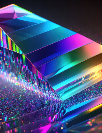 glow shiny prismatic grid background.の素材