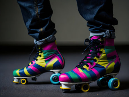 close up of feet wearing colorful. ai generative.の素材