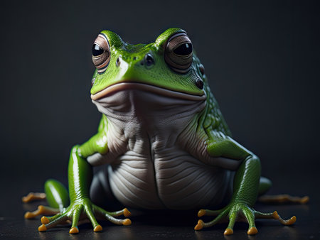 Highly detailed portrait of frog. ai generative.の素材