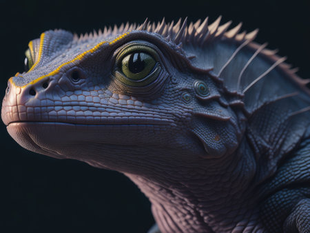 Highly detailed portrait of a lizard. ai generative.の素材