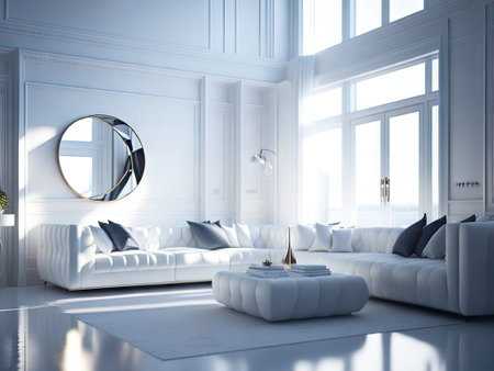 glamor modern white style interior design. ai generative.の素材