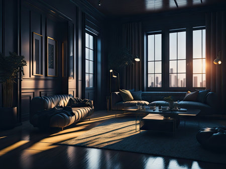 Contemporary Room Modern Interior Design Background. ai generative.の素材