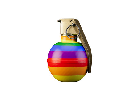 grenade in the colors of the LGBT community. 3D rendering.の写真素材