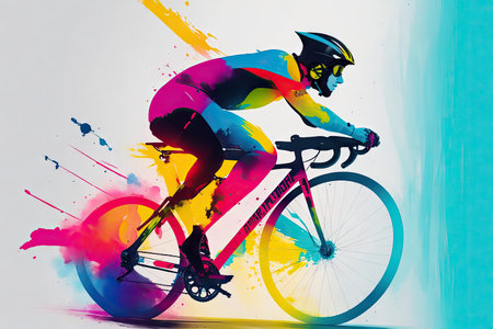blur group of cyclists body warmingの素材