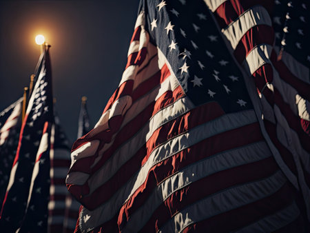 American Flag Celebrations Memorial Day. ai generative.の素材