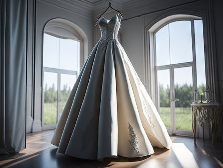 Elegant wedding dress. ai generative.の素材