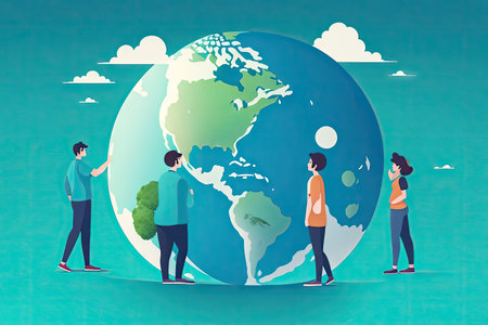 Globe sphere orb plant concept World environment day concept, ai generative,の素材
