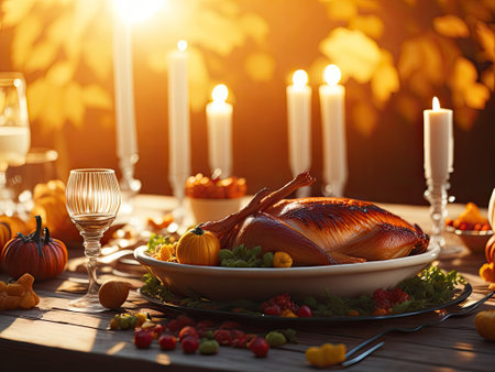 christmas dinner background. ai generative.の素材