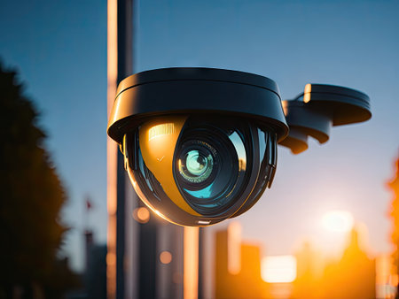 security cameras visible from the exterior. ai generative.の素材