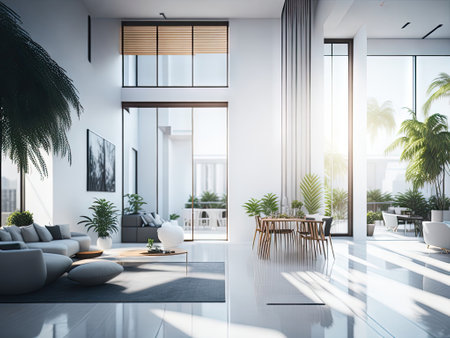 Elegant modern interior condominium. ai generative.の素材