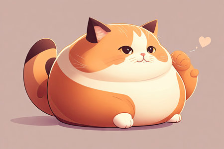 illustration of a cute fat cat. ai generative.の素材