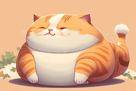 illustration of a cute fat cat. ai generative.の素材