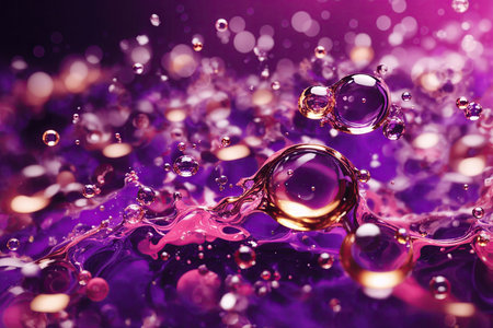 Bubbles of pink colors abstract background for design.の素材