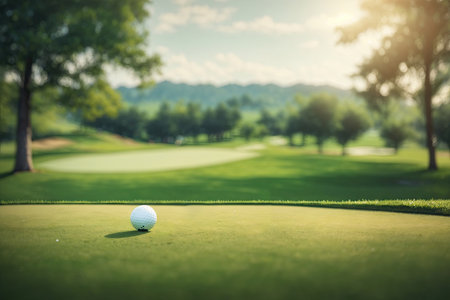 sandpit bunker golf course backgrounds, The sandpit on the golf course fairway.の素材