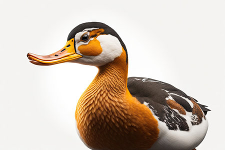 Duck isolated on white background. ai generative.の素材