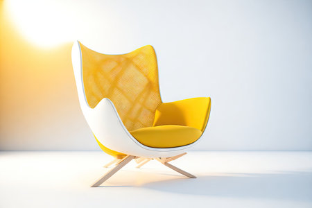 Living Room Chair Isolated on white background. ai generative.の素材