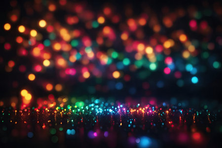 colorfull abstract bokeh on dark backgroundの素材