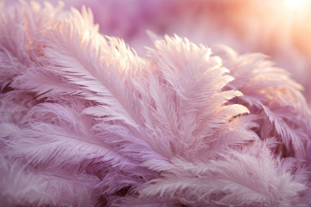 Ultra pastel white feathers closeup. ai generative.の素材